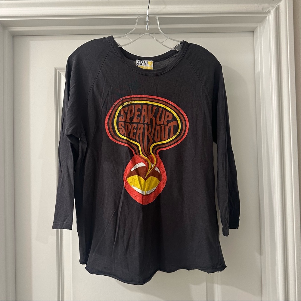 Dazey LA Black Long Sleeve Graphic Tee